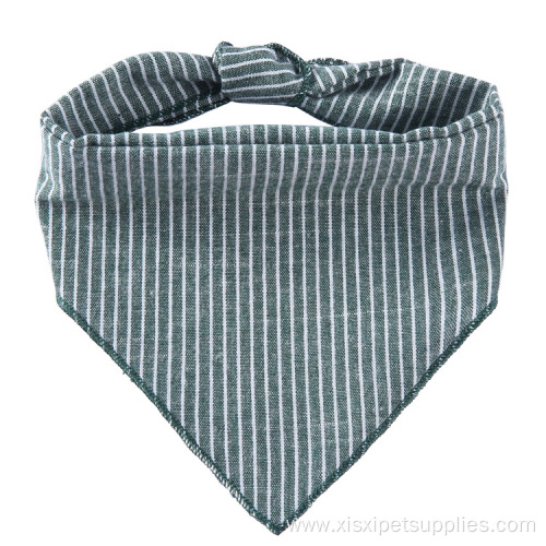 Eco-friendly custom cotton striped fashionable pet bandana
